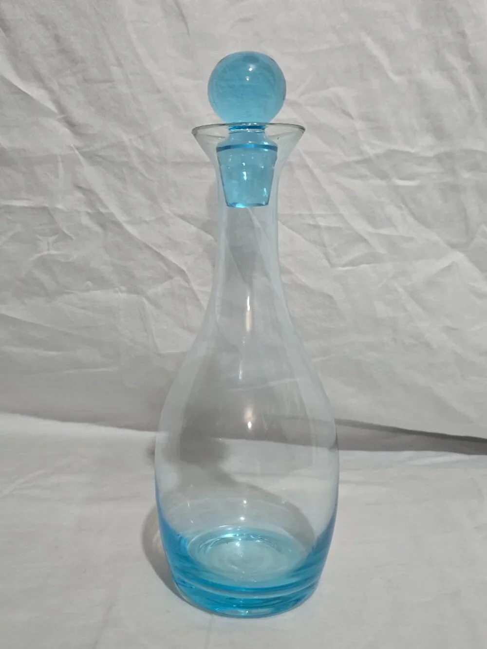 Blue Glass Empoli Genie Decanter w Glass Stopper
